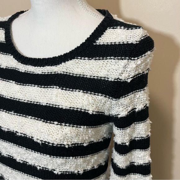 Anthropologie Knitted & Knotted Striped Peplum Hem Sweater - Picture 2 of 16